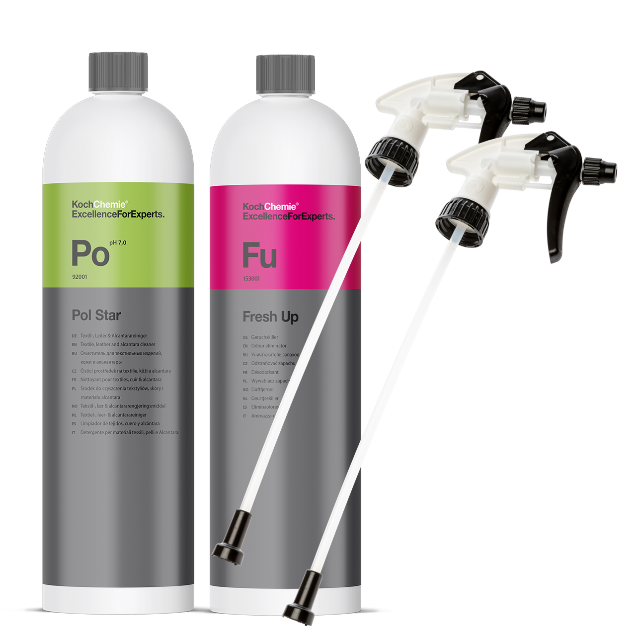 Koch Chemie Bundle Pol Star 1L Polsterreiniger + Fresh Up 1L Geruchsneutralisierer + Star Sprühkopf