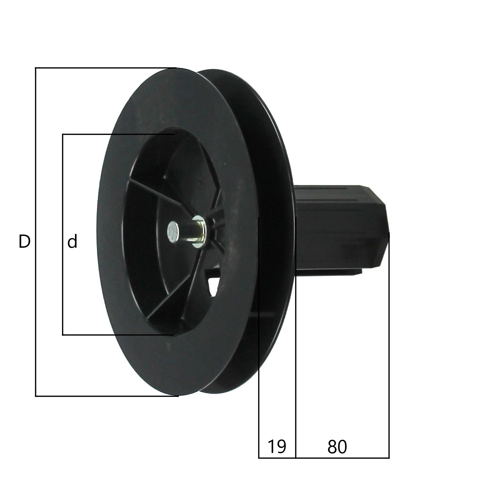 Selve Mini-Gurtscheibe, kurz, SW 40 mit Walzenkapsel mit inneliegendem Stahl-Achsstift ø 10 mm