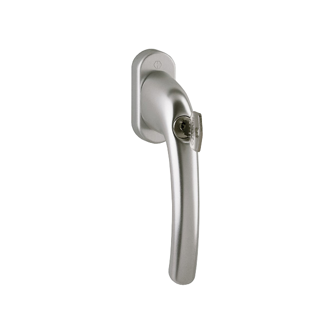 HOPPE Fenstergriff abschließbar Tôkyô 0710S/U26 100NM, F9 Aluminium stahlfarben