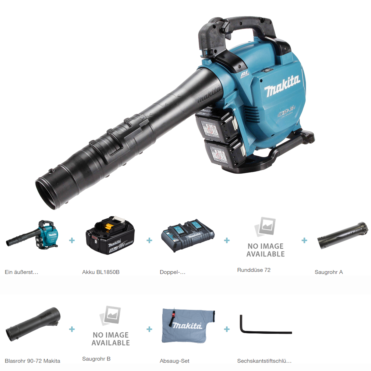 Makita Akku-Laubbläser und -sauger 2x18V