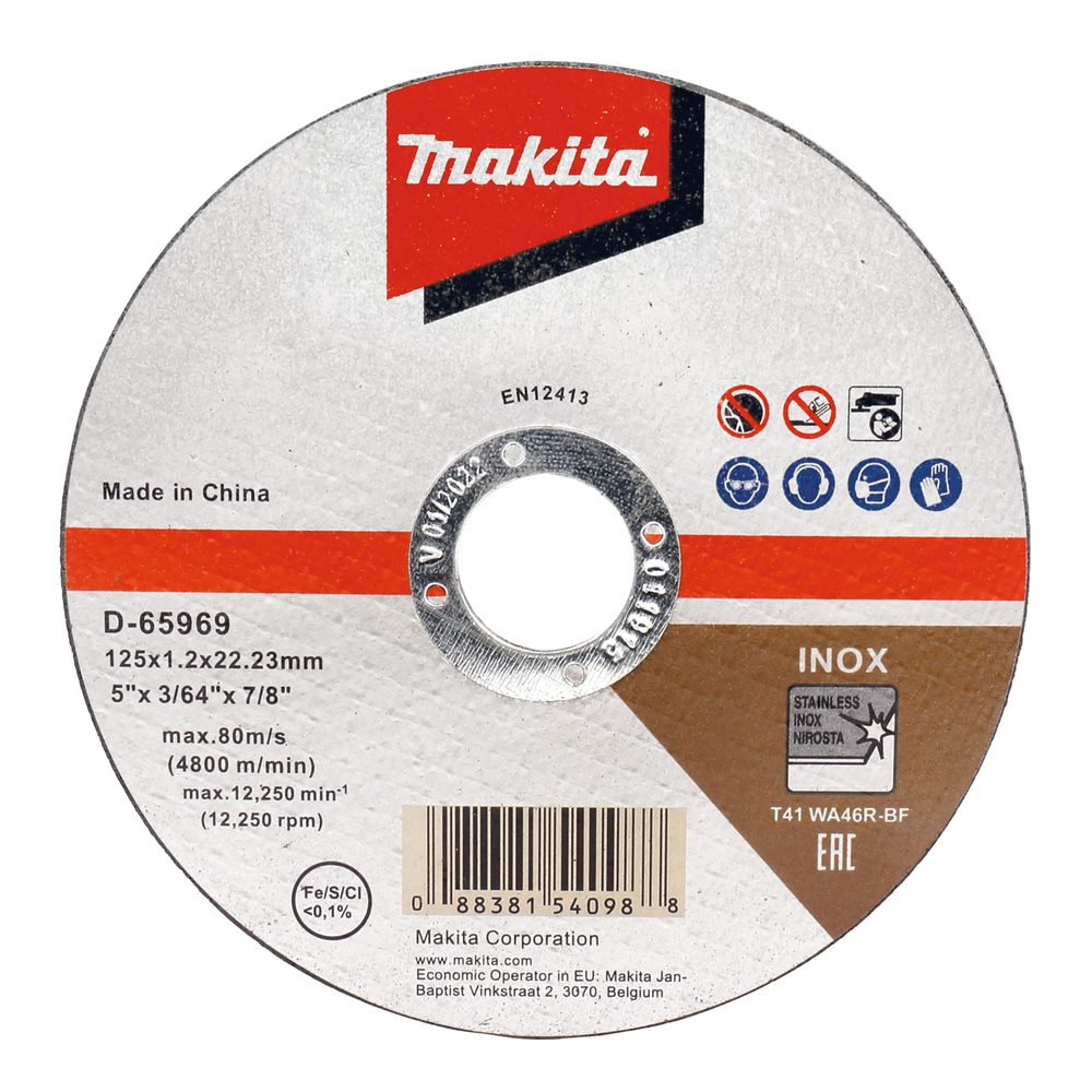 Makita Trennscheibe 125x1,2mm INOX 12 Stück (Ser. Nr. D-65969-12)