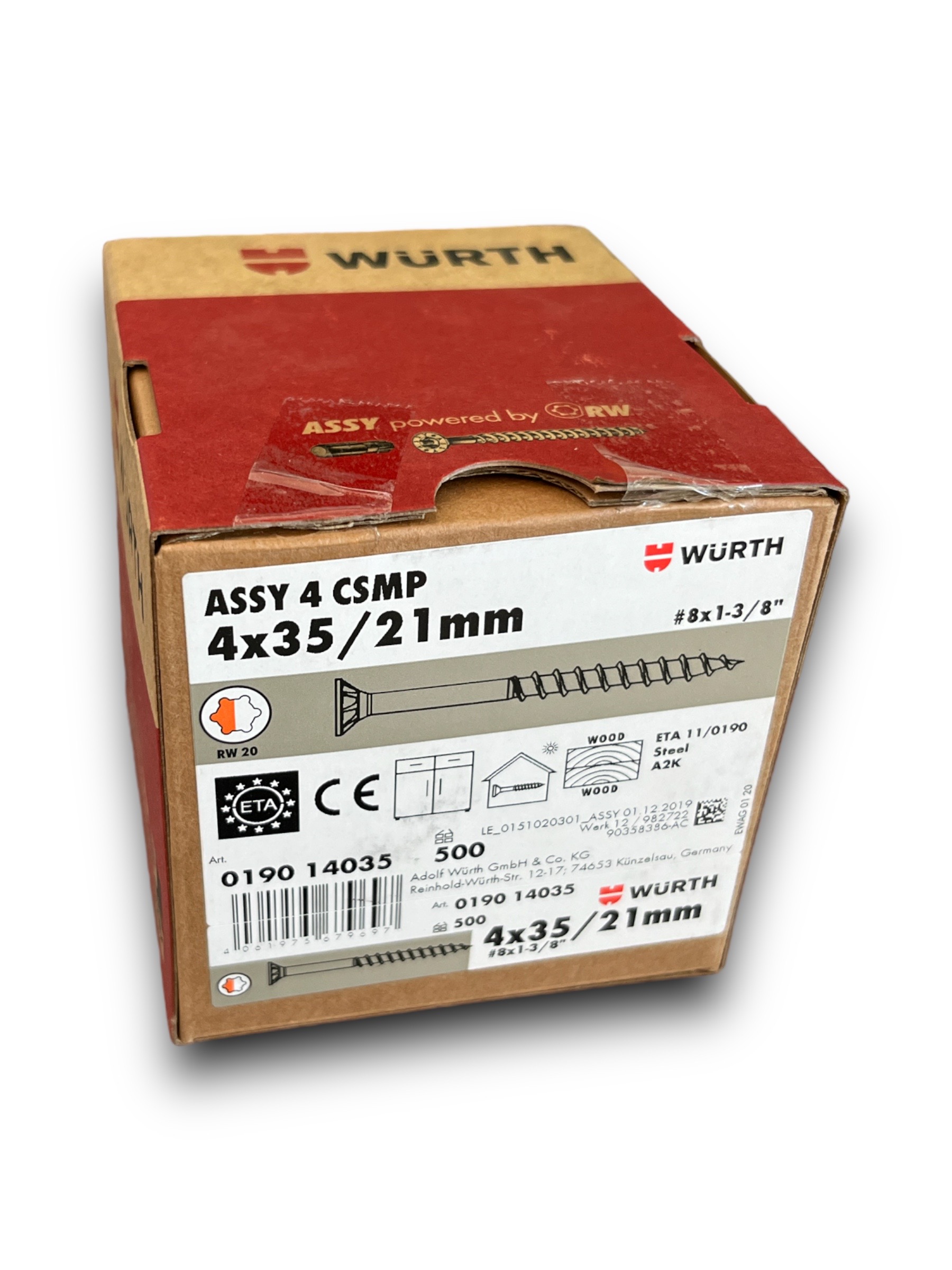ASSY 4 CSMP 4x35 / 21mm verzinkt TG Senkfrästasche RW, 500 Stk Stahl Schrauben Vollgewinde