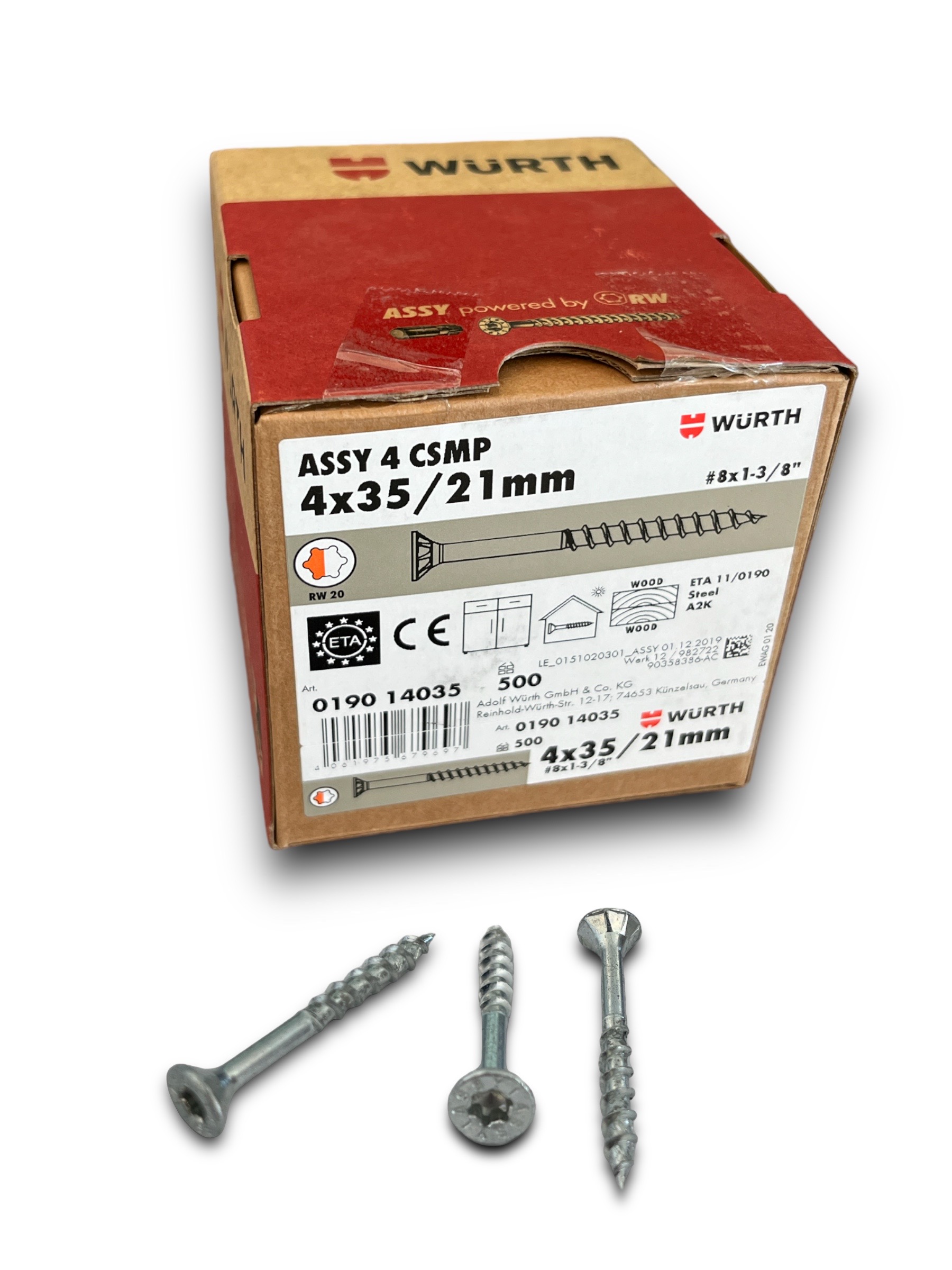 ASSY 4 CSMP 4x35 / 21mm verzinkt TG Senkfrästasche RW, 500 Stk Stahl Schrauben Vollgewinde