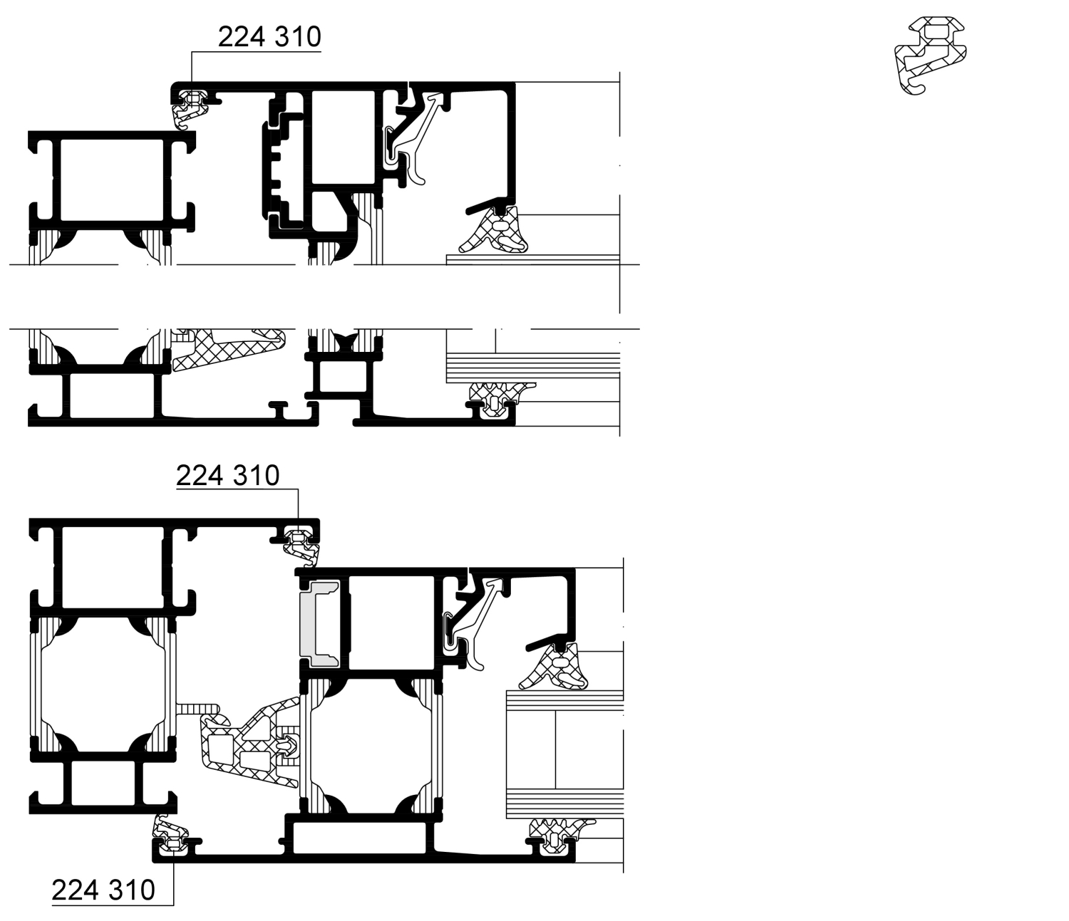 Schüco Anschlagdichtung Aluminium Fenster (Alternativmat: 255440)