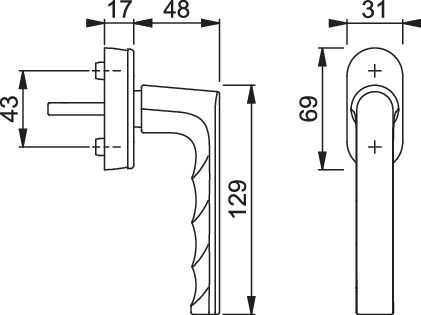 Hoppe Fenstergriff Hamburg 0700/UD92020, mit Schrauben, Naturfarbig-silber eloxiert, 11696370