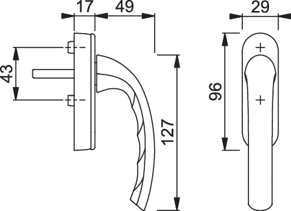 HOPPE Fenstergriff mit EnOcean-Funk Tôkyô 0710/FR-415, Aluminium, Verkehrsweiß RAL9016