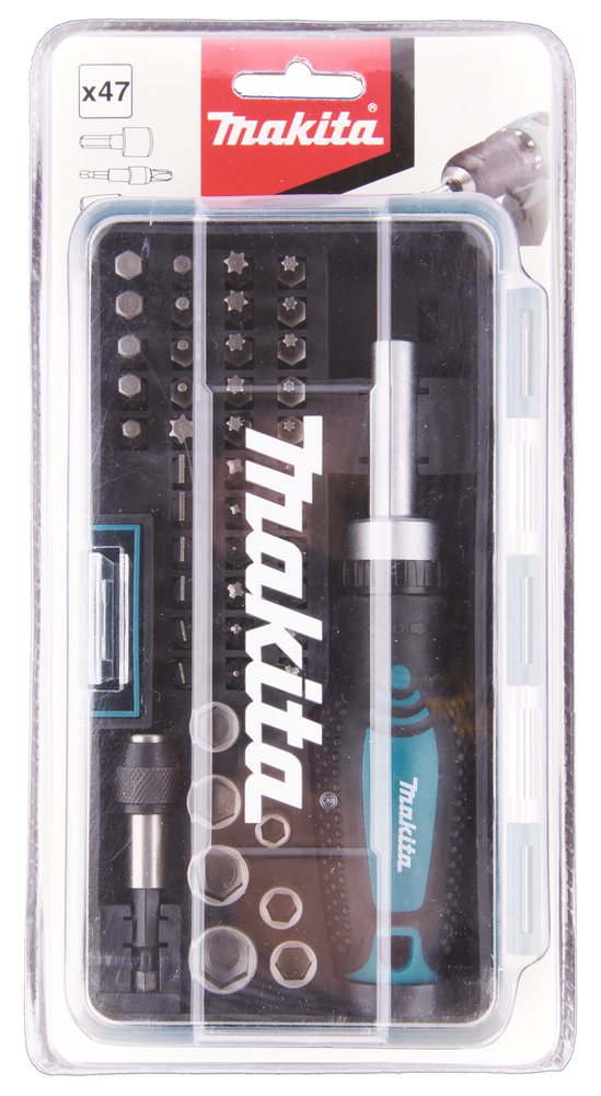 Makita Ratschen und Bit-Set 47-teilig, B-36170, Mehrfarbig