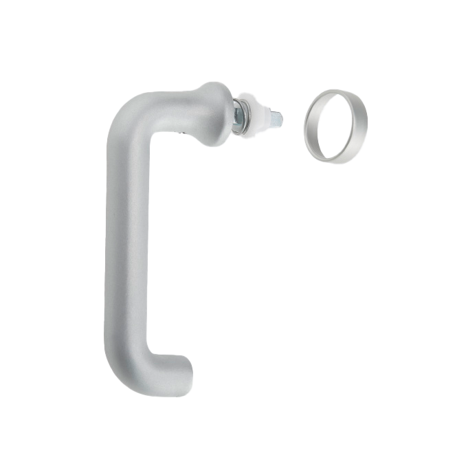 Schüco Design-Fenstergriffe U-Form Naturton / Silberfarbig E6/C0/EV1